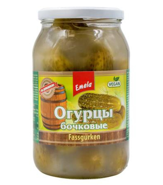 EMELA Classic Barrel-Pickled Cucumbers (no vinegar) - 900g (best before 07.04.28)