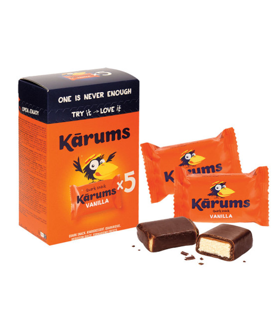 KARUMS Curd Snack Bar Chocolate in Chocolate Glaze (5 x 45g Pack) - 225g (best before 12.07.27)