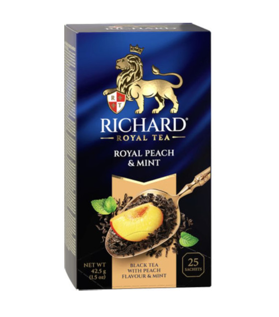 RICHARD Royal Peach & Mint Flavored Black Tea Bags (1.7g x 25) - 42,5g (best before 08.03.28)