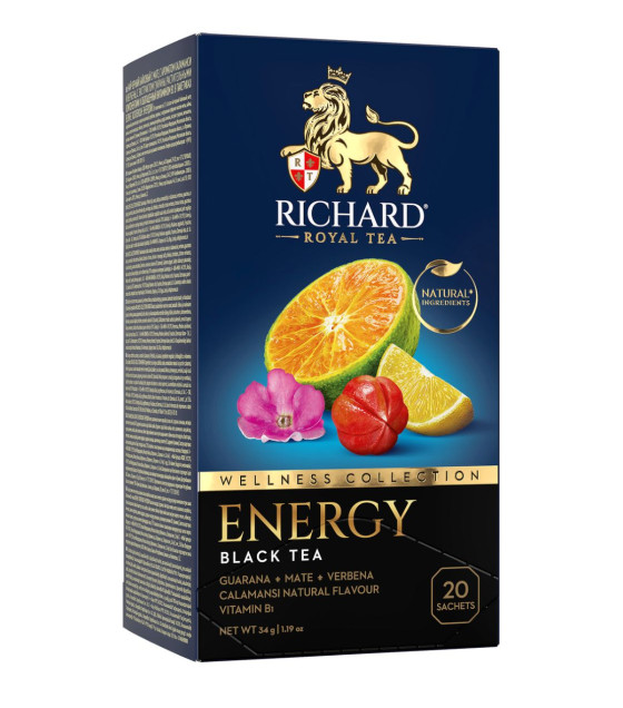 RICHARD Royal Energy Black Tea (20 Tea Bags) - 34g (best before 13.01.28)