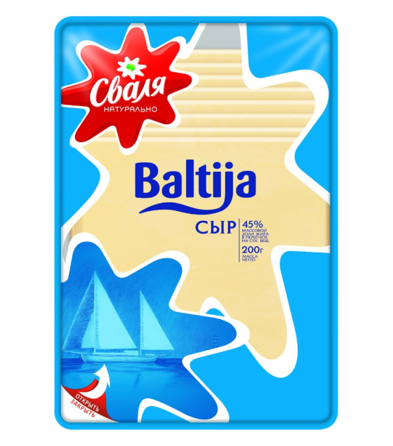 SVALIA Sliced Gouda-type Cheese "Baltija" 45% - 200g (best before 14.11.25)