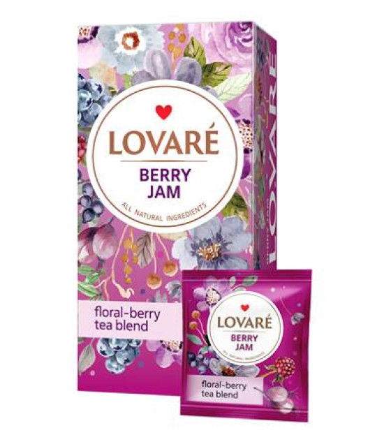 LOVARE "Berry Jam" Floral-Berry Tea (24 bags x 2g) - 48g (best before 30.08.25)