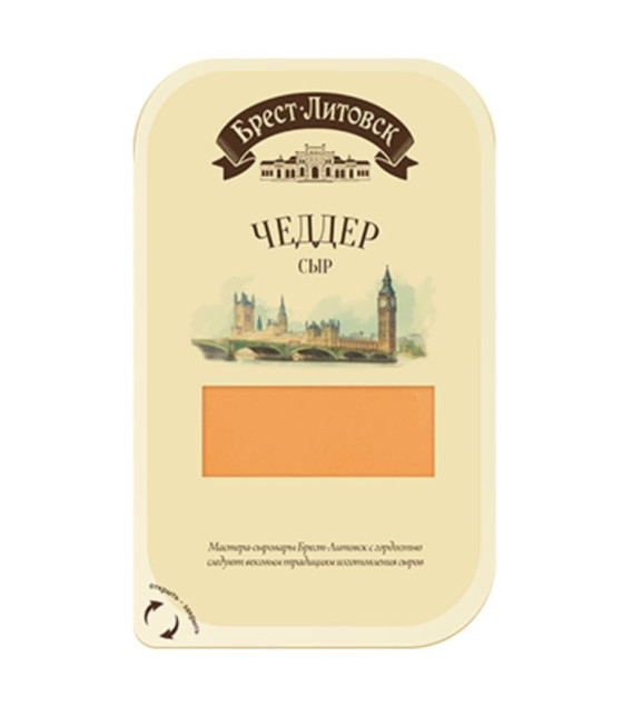 BREST LITOVSK Cheese "Cheddar" 45% slices - 130g (best before 09.03.26) 