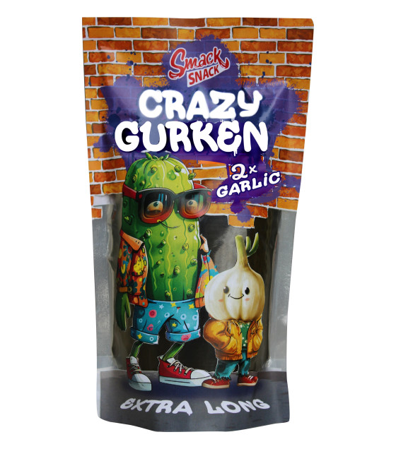 DOVGAN Smack Snack XXL Pickled Gherkins with Garlic - 400g (best before 30.08.25)