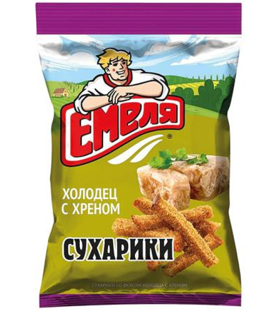EMELA Rye Bread Croutons Holodets & Horseradish Flavor - 90g (best before 13.01.27)