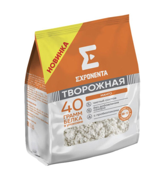 EXPONENTA Fat-Free Curd Product with Mango - 250g (best before 12.08.26)