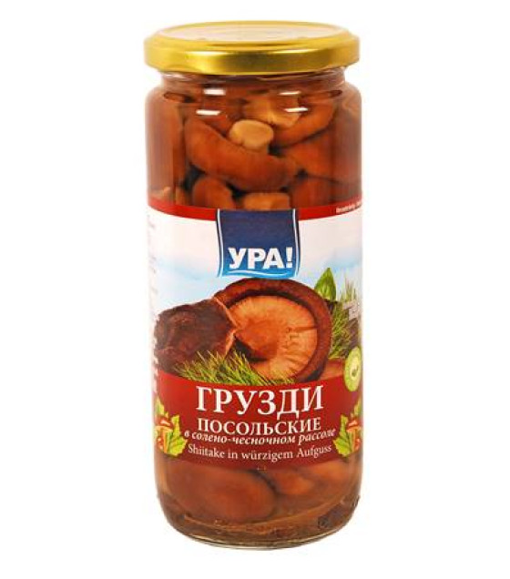 URA! Ambassador Pickled Milk Mushroom in Salted Garlic Brine (Gruzdi) - 500ml (best before 30.01.28)
