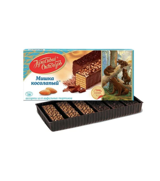 KRASNY OKTYABR Mishka Kosolapy Waffle Mini-Cakes  - 220g (best before 29.06.27)