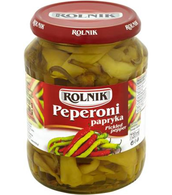 ROLNIK Pepperoni Pickles - 720g (best before 32.12.27)