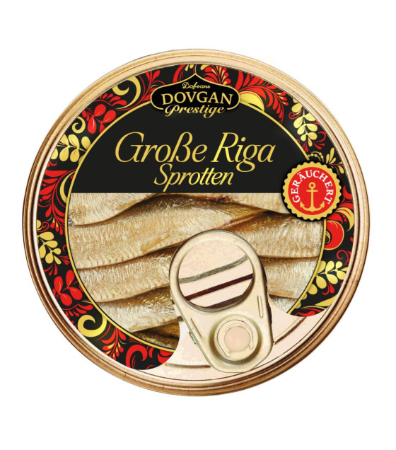 DOVGAN Delicate Smoked Sprats in Premium Rapeseed Oil - 160g (best before 17.03.29)