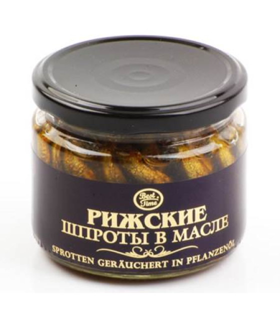 BEST TIME Riga Smoked Sprats in oil - 250g (best before 17.03.29)