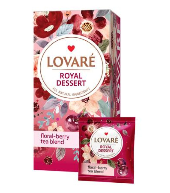 LOVARE "Royal Dessert" Floral-Berry Tea (24 bags x 2g) - 48g (best before 30.08.25)