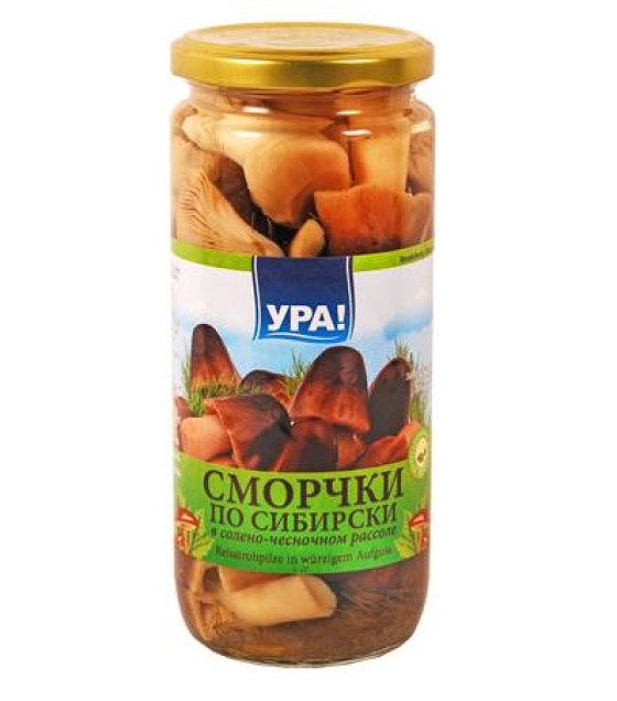 URA! Pickled Morels in Garlic-Salt Brine (Smorchki) - 500ml (best before 05.08.27)