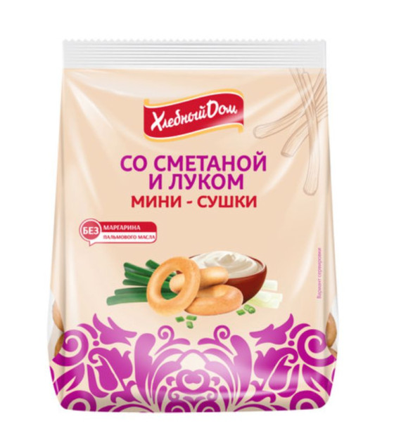 KHLEBNY DOM Mini-Sushki "Onion & Sour Cream" - 180g (best before 15.10.26)