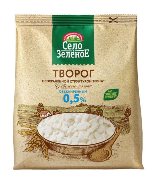 SELO ZELENOE Cottage Cheese Low-fat 0.5% fat - 500g (best before 04.08.26)