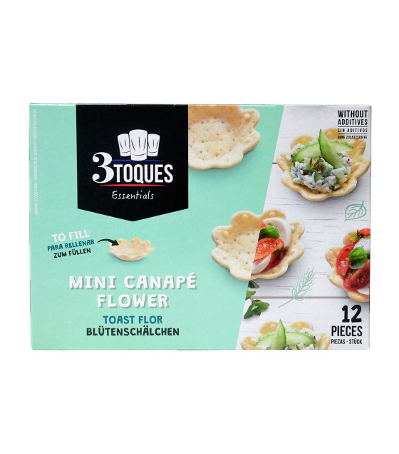 3 Toques Essentials Mini Canape Flower Crispy Toast Cups (12 pcs) - 41g (best before 03.03.27)