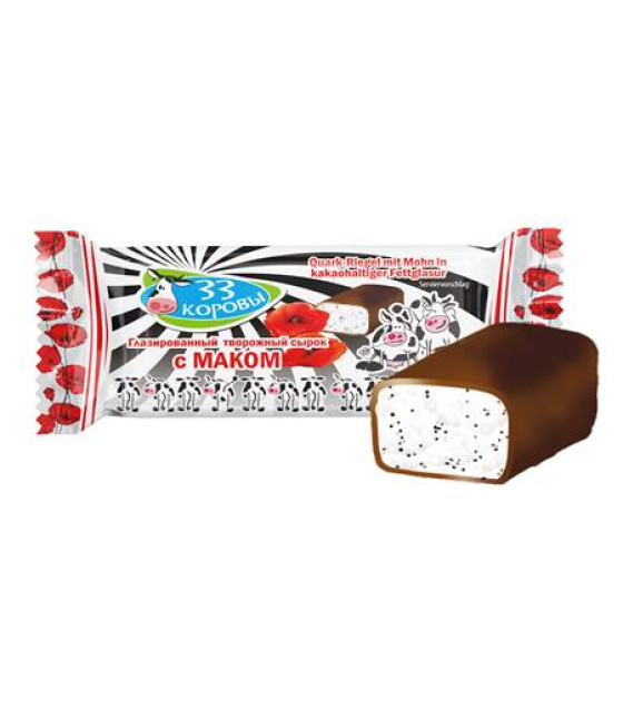 33 KOROVY Curd Cheese Bar with Poppy Seeds - 40g (best before 07.12.26)