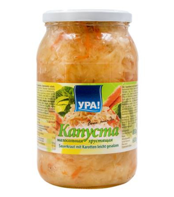 URA! Sauerkraut Crunchy "Malosolnaya" - 900g (best before 24.03.28)