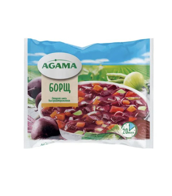 AGAMA Frozen Beet Soup Veggie Mix Borsch - 400g (best before 03.07.28)