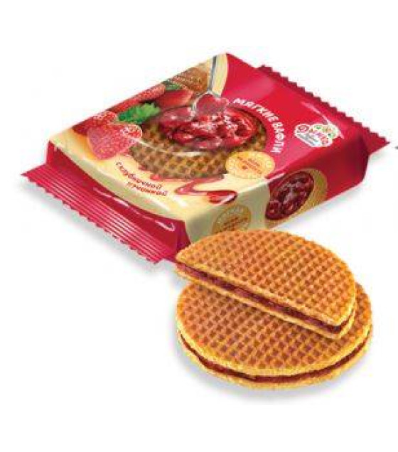 DYMKA Soft Waffles with Strawberry Filling - 150g (best before 18.12.25)