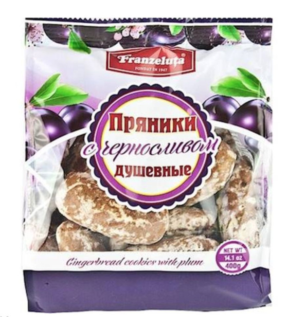 FRANZELUTA Gingerbread "With Plums Dushevnye" - 400g (best before 28.05.25)