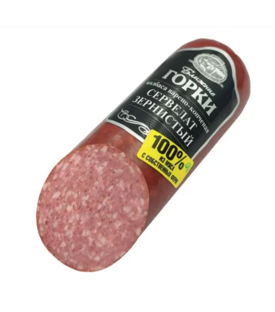 GORKI Boiled Smoked Sausage Servelat "Zernisty" - 330g (best before 21.06.25)