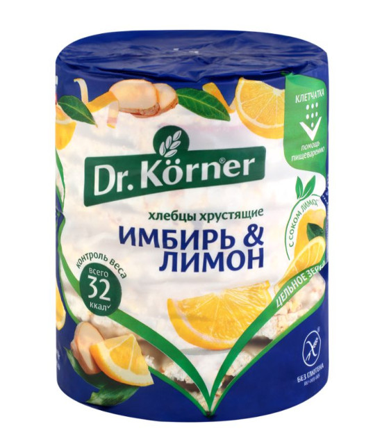 DR. KORNER Crispy Breads "Ginger and Lemon" - 100g (best before 28.04.26)