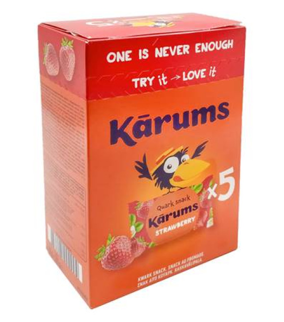 KARUMS Curd Snack Bar Strawberry (5 x 45g Pack) - 225g (best before 30.04.27)