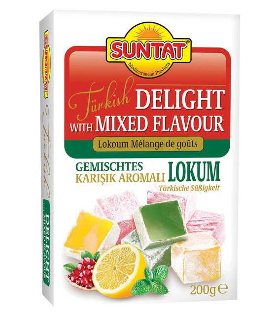 SUNTAT Mixed Turkish Delight – Traditional Halal Sweet - 100g (best before 09.10.26)