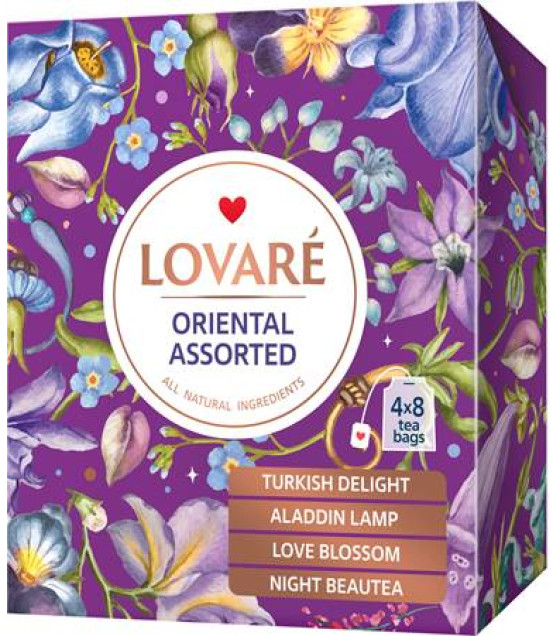 LOVARE Assorted Oriental Black Tea (4x8 bags, 32 pcs*2g) - 64g (best before 30.08.25)