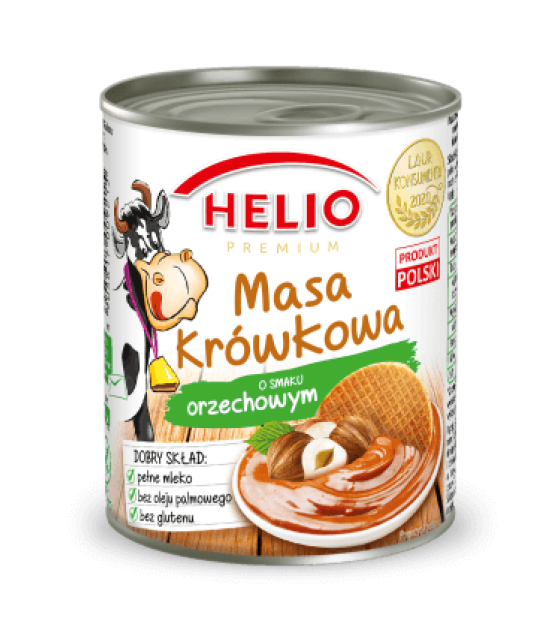 HELIO Sweetened Boiled Condensed Milk "Massa Krowkowa" with Huzelnut 5% - 400g (best before 12.10.26)