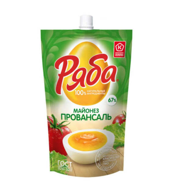 RYABA Mayonnaise "Provansal" 67% - 372g (best before 04.03.26)