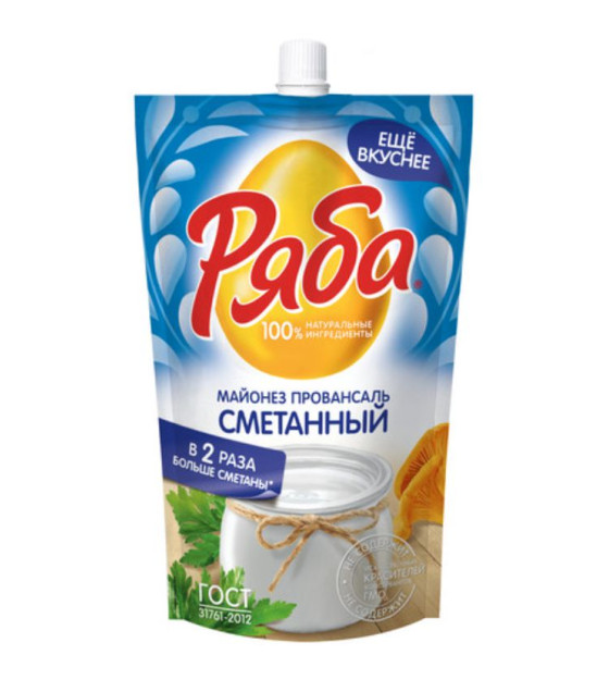 RYABA Sour Cream Mayonnaise "Provansal" 50.5% - 344g (best before 04.04.26)