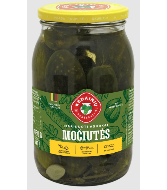 KEDAINIU Grannie's Whole Pickled Cucumbers (Mociutes) - 850g (best before 27.03.27)