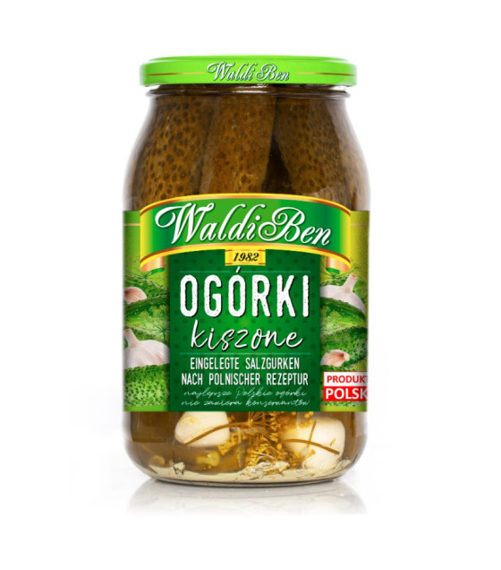 WALDIBEN Salted Cucumbers  "Ogorki kiszone" Polish Style - 820g (best before 03.09.28)
