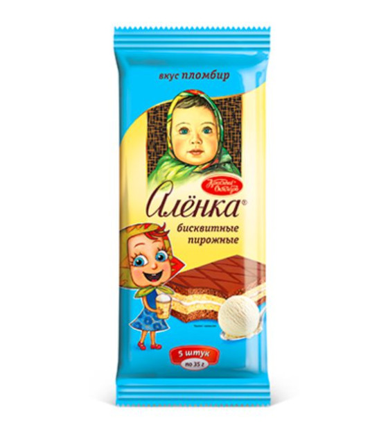 ALENKA Biscuit Cakes with Plombir Cream (5x35g) - 175g (best before 21.07.25)