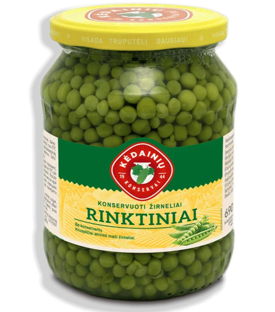 KEDAINIU Selected Canned Green Peas (Rinktinai) - 690g/450g (best before 31.05.27)