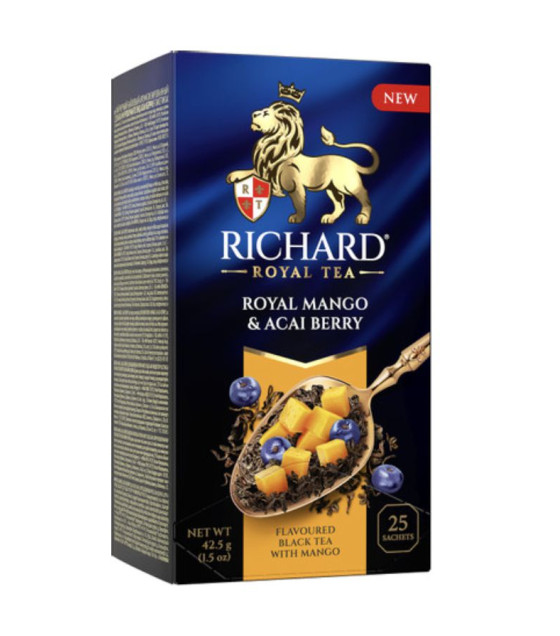 RICHARD Royal Mango & Acai Flavored Black Tea Bags (1.7g x 25) - 42,5g (best before 10.03.28)