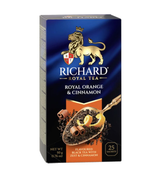 RICHARD Royal Orange & Cinnamon Flavored Black Tea Bags (2g x 25) - 50g (best before 11.03.28)