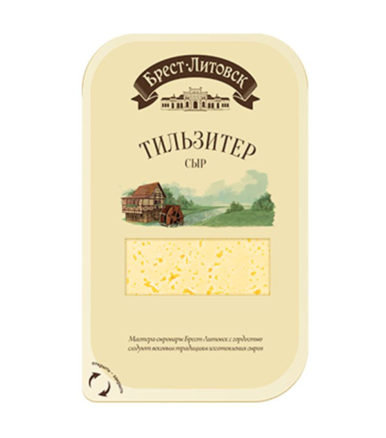 BREST LITOVSK Cheese "Tilsiter" 45% slices - 130g (best before 15.03.26) 