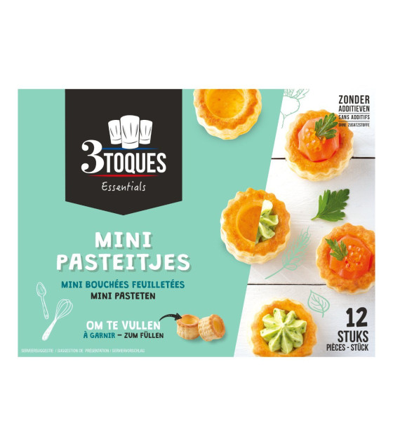 3 Toques Essentials Mini Puff Pastry Cases (12 pcs) - 66g (best before 05.05.26)