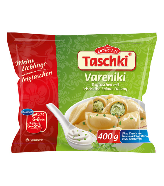 DOVGAN Dumplings Vareniki with Cream Cheese and Spinach - 400g (best before 16.01.26)