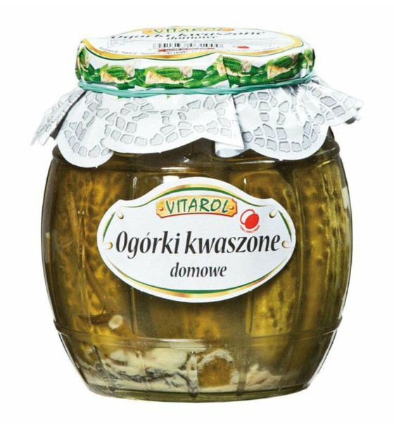 VITAROL Fermented Sour Cucumbers "Kwaszone Domowe" (No Vinegar) - 750g (best before 27.03.27)