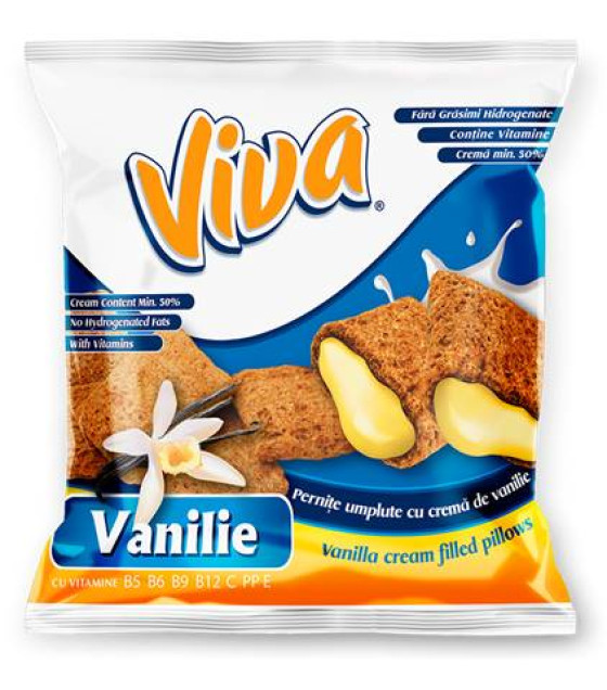 VIVA Crispy Pillows with Vanilla Cream - 100g (best before 05.09.26)