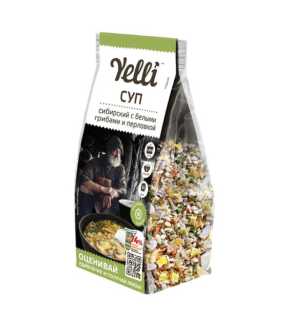 YELLI Siberian Soup with Porcini Mushrooms and Pearl Barley - 125g (best before 29.06.28)