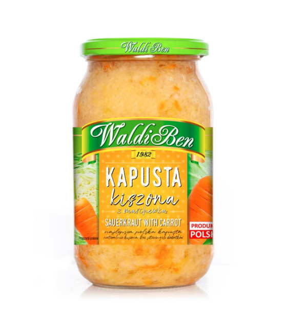 WALDIBEN "Kapusta" Pickled Cabbage Sauerkraut with Carrots - 850g (best before 08.09.28)