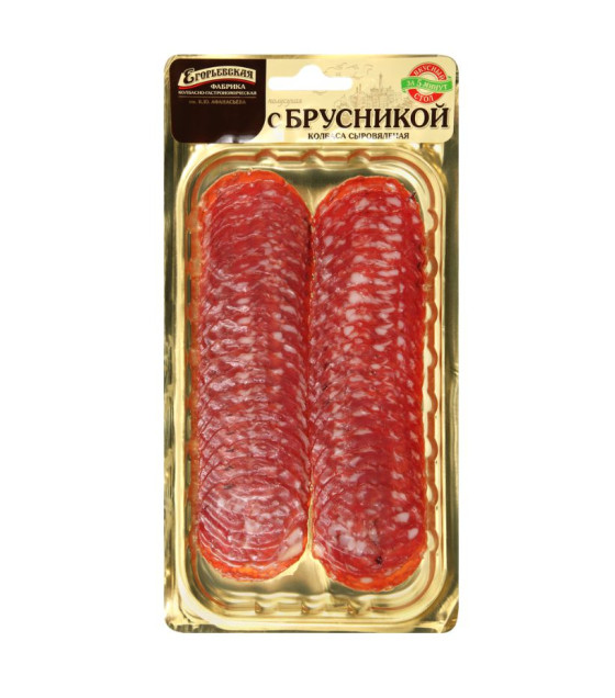 EGORYEVSKAYA "Lingonberry" Dry-cured Sausage Sliced - 100g (best before 24.07.25)