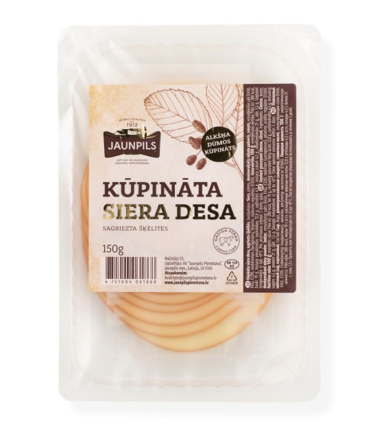 JAUNPILS Smoked Processed Cheese slices - 150g (best before 24.09.25)