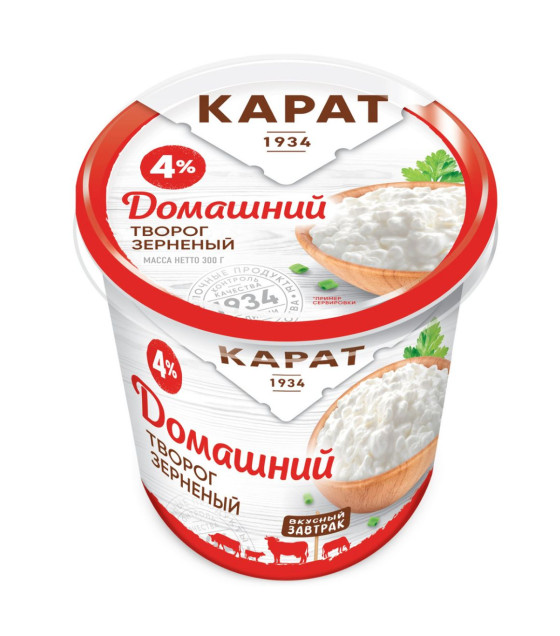 KARAT Domashniy Grainy Cottage Cheese - 300g (best before 02.04.26)