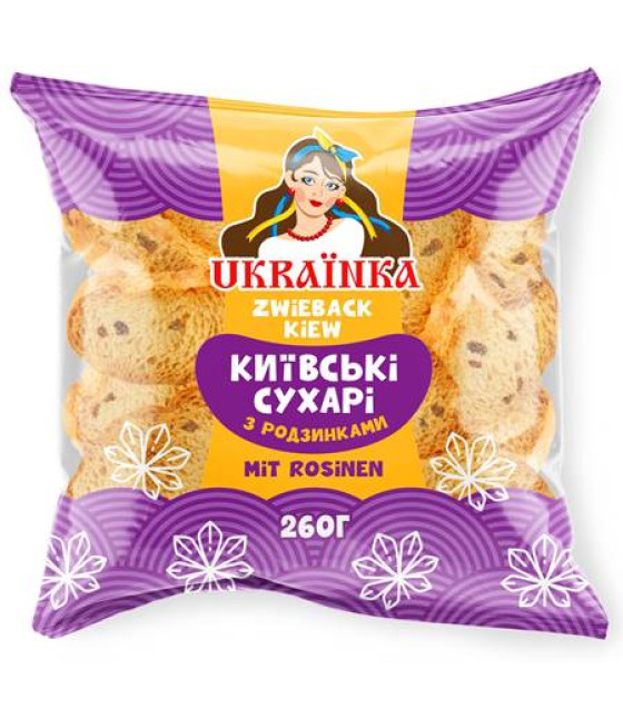 UKRAINKA Kyiv Rusks with Raisins - 260g (best before 03.01.26)